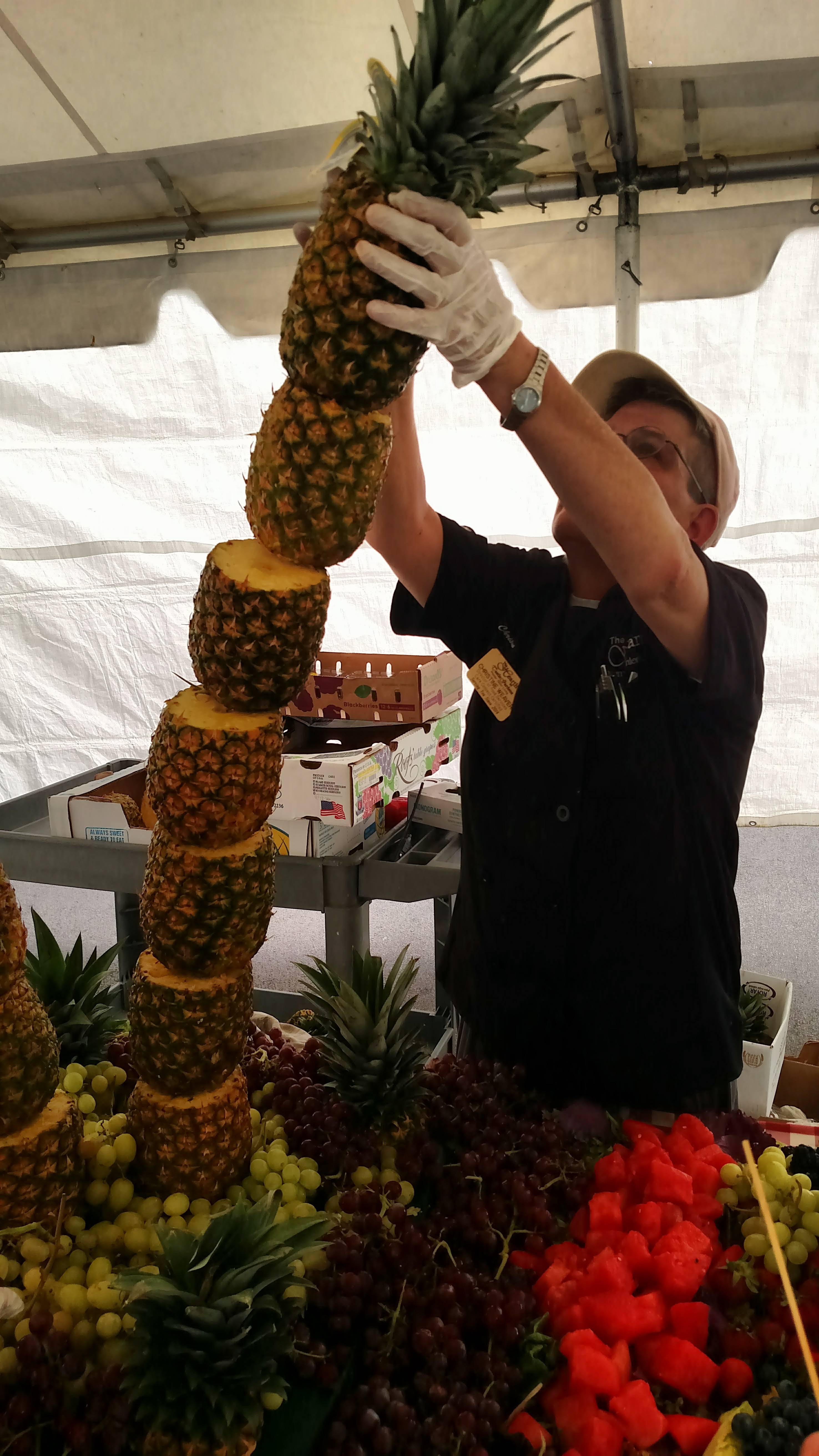 Fresh fruit display for an outdoor event